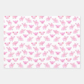 水色トラクターかわいい豚ファーム ラッピングペーパーシート (正面3)