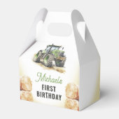 水色トラクターバースデーパーティー フェイバーボックス (裏面サイド)