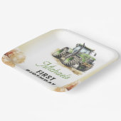 水色トラクターバースデーパーティー ペーパープレート (傾斜あり)