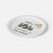 水色トラクターバースデーパーティー ペーパープレート (アングル)