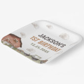 水色トラクターファーム1st誕生日 ペーパープレート (傾斜あり)