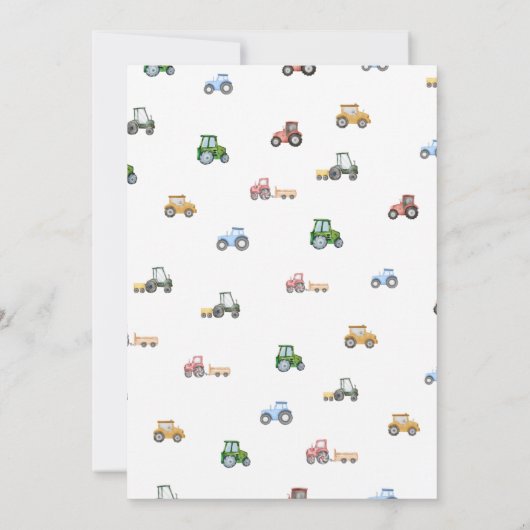 水色トラクター1st誕生日 招待状 (裏面)