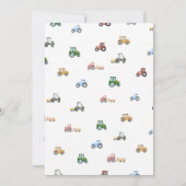 水色トラクター4th誕生日 招待状 (裏面)