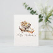 水色トルコの国ワゴン幸せな感謝祭 シーズンポストカード (スタンド正面)