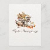 水色トルコの国ワゴン幸せな感謝祭 シーズンポストカード (正面)