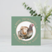 水色トルコ感謝祭カードまたは招待状 招待状 (スタンド正面)