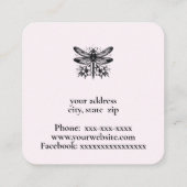 水色トンボと花 スクエア名刺 (裏面)