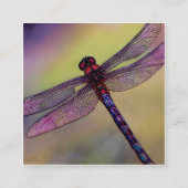 水色トンボまたはLibellules フランスの スクエア名刺 (正面)