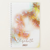 水色トンボパーソナライズされた、カスタム年 プランナー手帳 (正面)