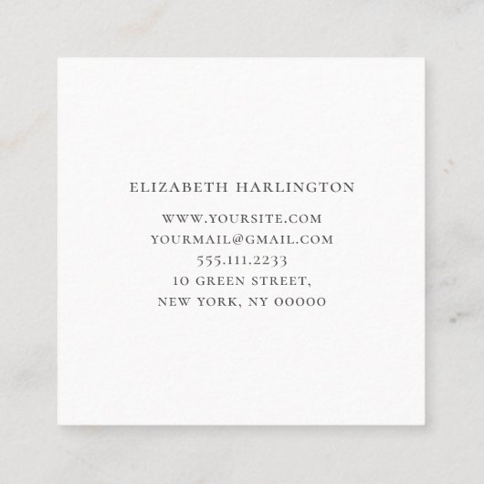 水色トンボ。プロフェッショナル美容師 スクエア名刺 (裏面)