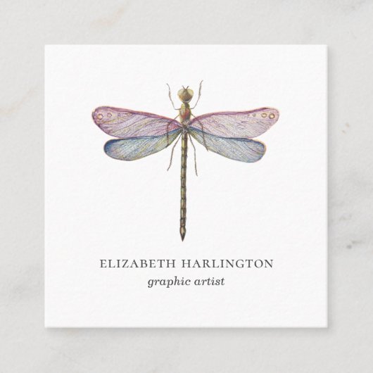 水色トンボ。プロフェッショナル美容師 スクエア名刺 (正面)