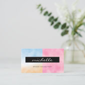 水色トーン | シンプルカラフル 名刺 (スタンド正面)