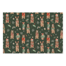 水色ドイツの羊飼いクリスマスドッグ