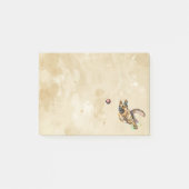 水色ドイツの羊飼い犬のペット動物 ポストイット (正面)