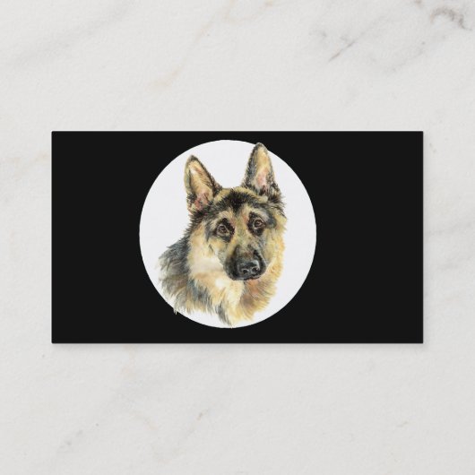 水色ドイツの羊飼い犬の動物ペット 名刺 (裏面)