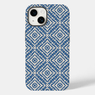水色ドットの部族パターン Case-Mate iPhone 14ケース