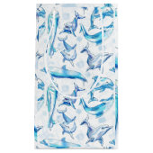 水色ドルフィンフィッシュシームレスパターン、イルカ スモールペーパーバッグ (正面)