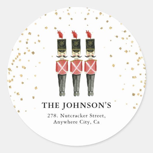 水色ナットクレカークリスマス差出人住所 ラウンドシール (正面)