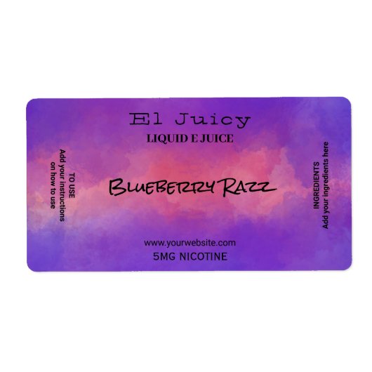 水色ニコチンVape Eジュースラベル ラベル (正面)