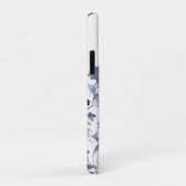 水色ネイビーインジゴフローラルパターン Case-Mate iPhoneケース (裏面/右)