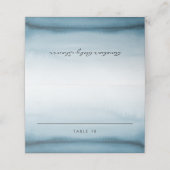 水色ネイビーグラデーションブルーミニマル結婚リスト プレイスカード (外部開封)