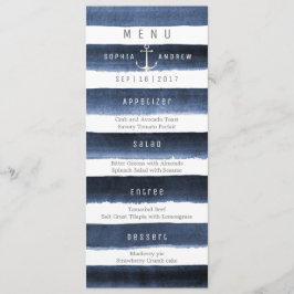 水色ネイビーストライプビーチ結婚式メニュー メニュー