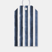 水色ネイビーストライプビーチ結婚式 ギフトタグ (裏面)