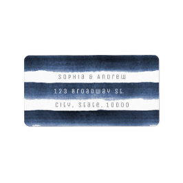 水色ネイビーストライプビーチ結婚式 ラベル