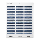 水色ネイビーストライプビーチ結婚式 ラベル (フルシート)