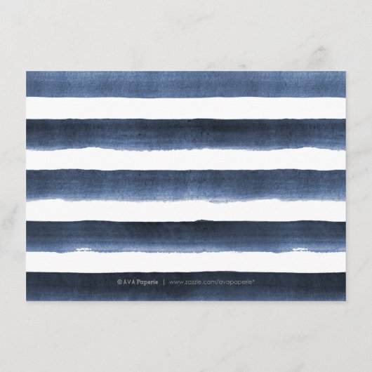 水色ネイビーストライプ航海の宿泊施設 エンクロージャーカード (裏面)