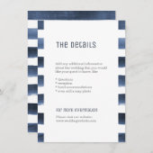 水色ネイビーストライプ航海の結婚詳細 エンクロージャーカード (正面/裏面)