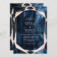 水色ネイビーブルーマーブル金ゴールド結婚ズ