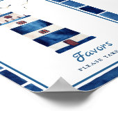 水色ネイビーブルーライトハウスフィー航海のズ ポスター (角)