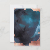 水色ネイビーホワイトムーディーズバラ結婚金ゴールド 出欠カード (裏面)