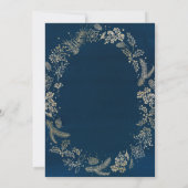 水色ネイビー金ゴールドリースクリスマスパーティー 招待状 (裏面)