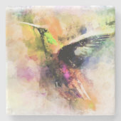 水色ハチドリ ストーンコースター (正面)