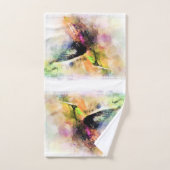 水色ハチドリ バスタオルセット (ハンドタオル)