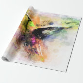 水色ハチドリ ラッピングペーパー (アンロールド)