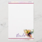 水色ハチドリ 便箋 (正面)