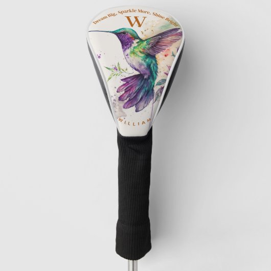 水色ハミエレガントドリ名前をカスタムする ゴルフヘッドカバー (正面)