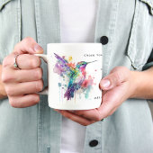 水色ハミカラフルバードモノグラム(名前あり) ツートーンマグカップ