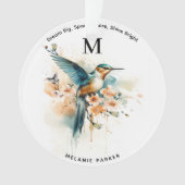 水色ハミングバエレガントードモノグラム オーナメント (正面)
