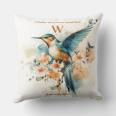 水色ハミングバエレガントードモノグラム クッション (裏面)