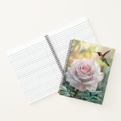 水色ハミングバードとピンクのローズスパイラル ノートブック (内部)