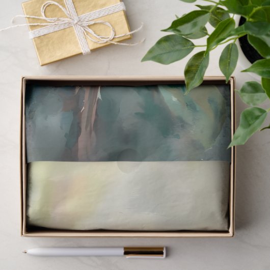 水色ハミングバードとピンクローズのデコページ 薄葉紙 (ギフト)