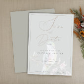 水色ハミングバードウェディング日付カードを保存