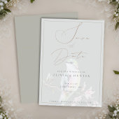 水色ハミングバードウェディング日付カードを保存