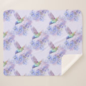 水色ハミングバードガーデンバードマウーブ シェルパブランケット (正面(横))