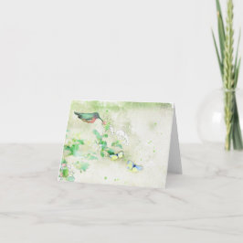 水色ハミングバードノートカード カード