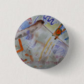 水色ハミングバードバッジピン 缶バッジ (正面)